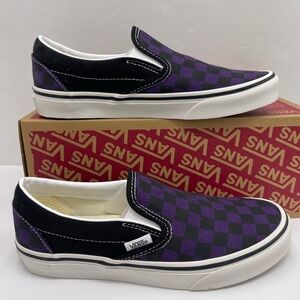Vans Men’s Purple Checkered Classic Slip-On
Pop Check Gothic Grape Sneakers